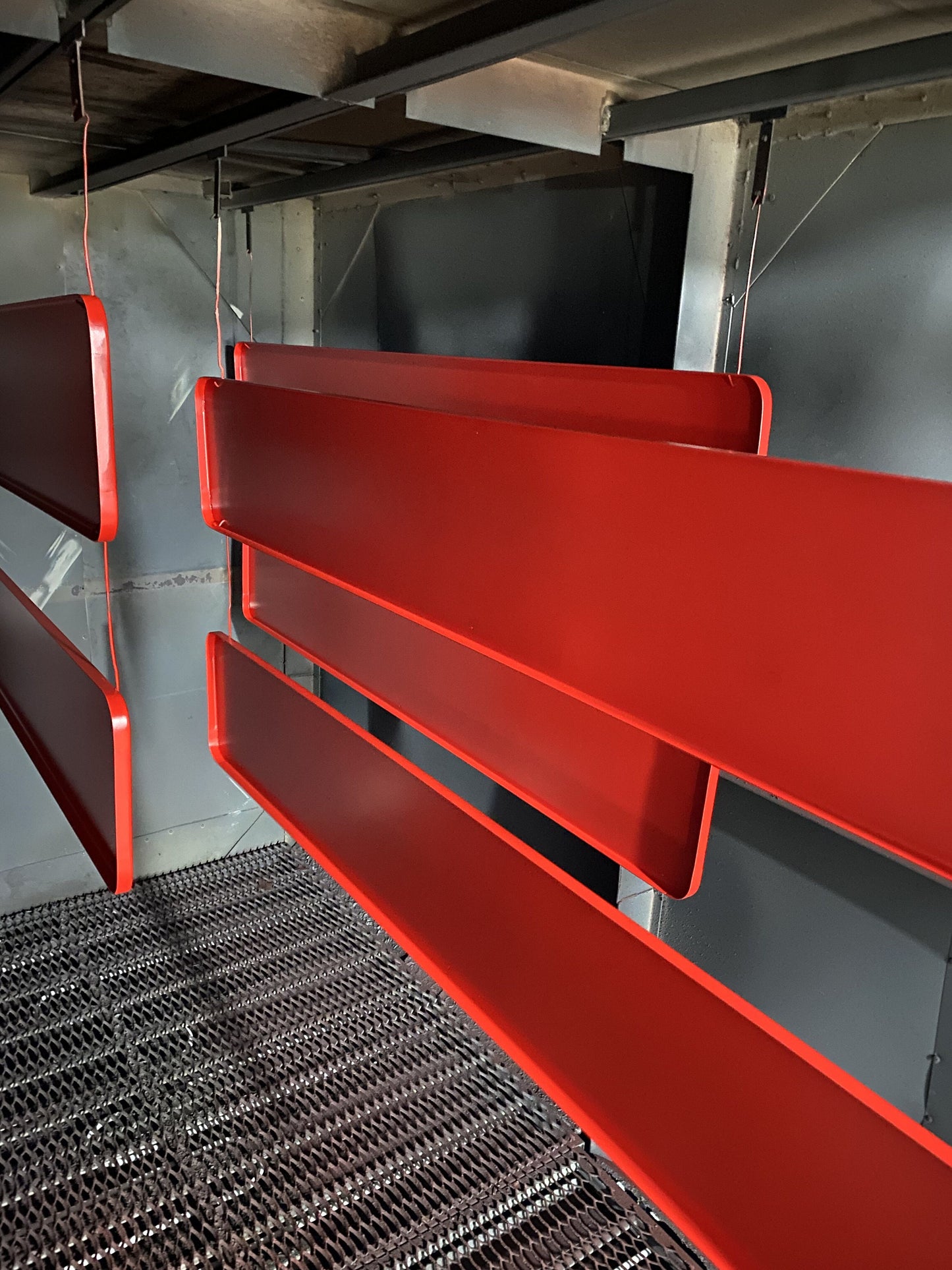 Steel Hanging Bar Rack, sleek metal wall shelf, modular regal, strong metal rack