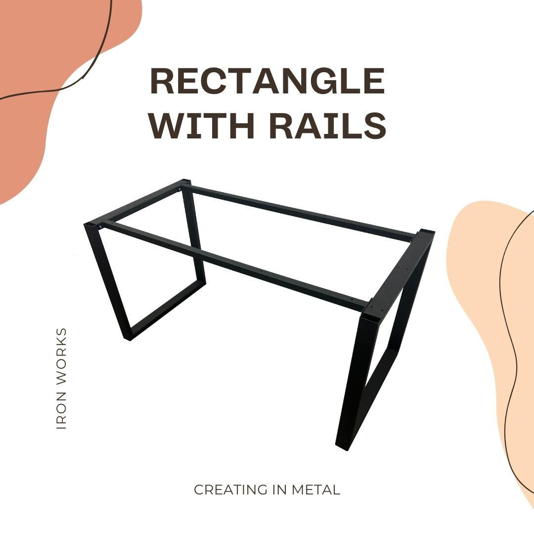 Table legs "Rectangle with rails", table base, top quality table base, dining table base, industrial legs, modern steel table legs