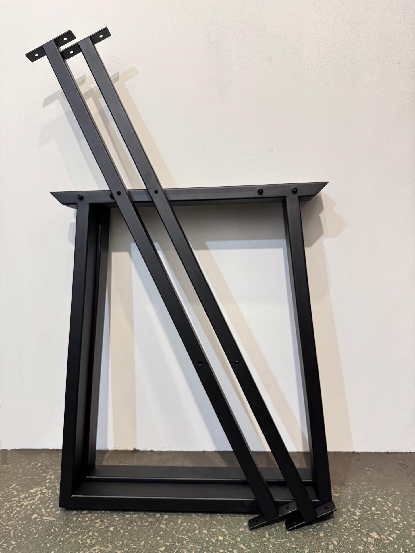 Steel table bases "Trapeze strip" (SET OF 2). Metal Desk Legs. U shaped Industrial Table Legs for Reclaimed Wood