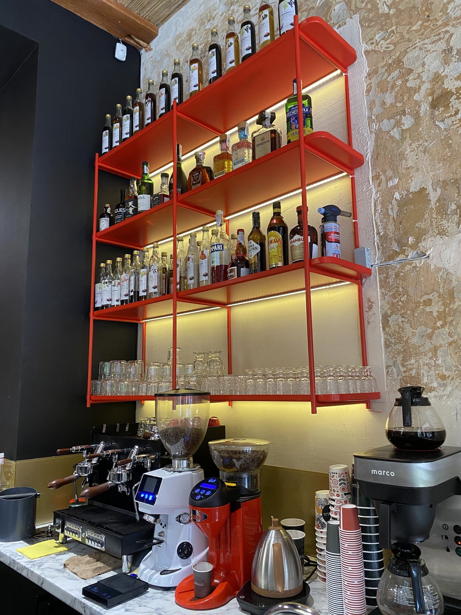 Steel Hanging Bar Rack, sleek metal wall shelf, modular regal, strong metal rack