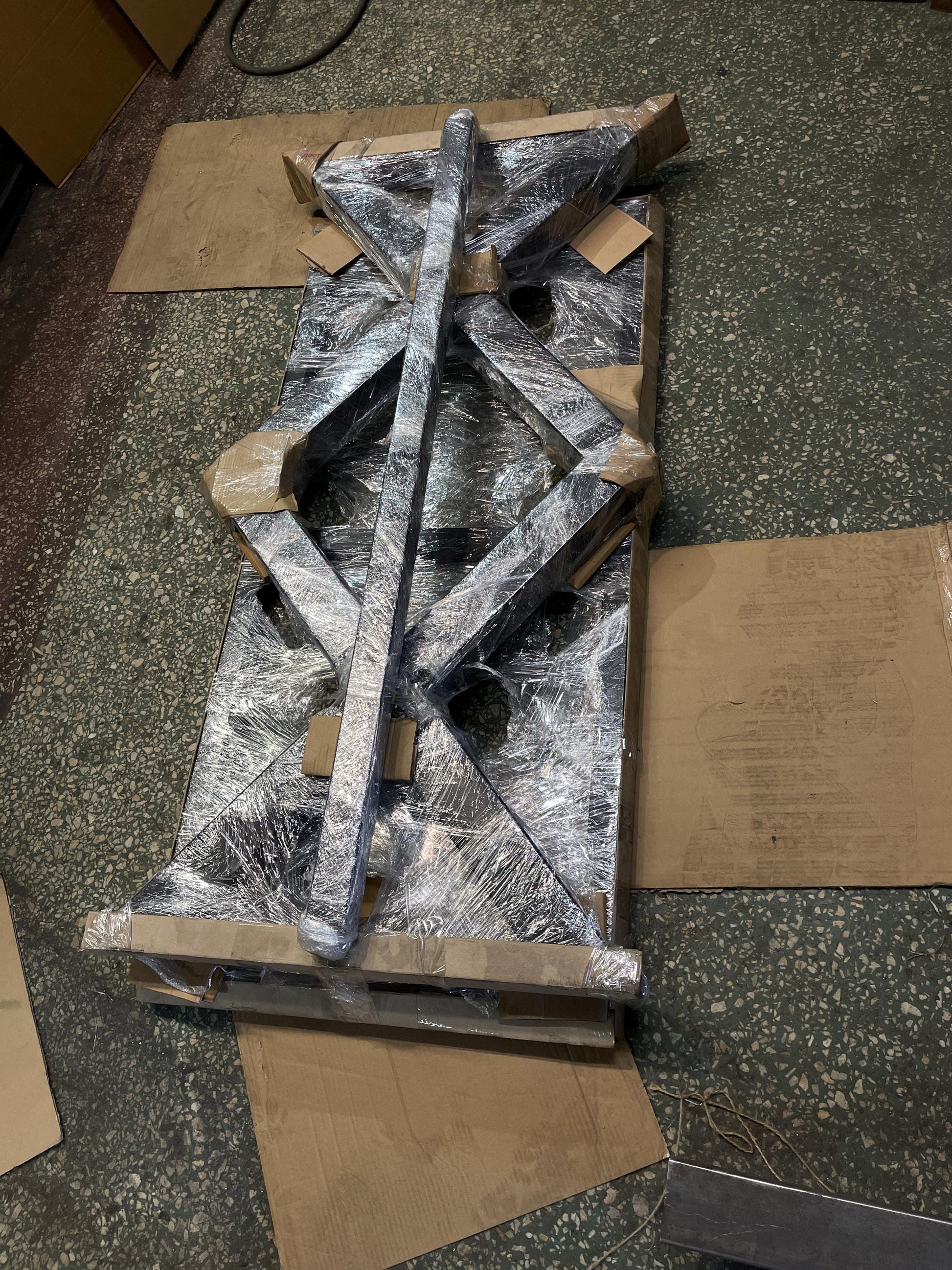 Durable metal bases "Industrial X+" with rails. Sturdy steel legs for a kitchen table, handmade furniture legs (SET OF 2)